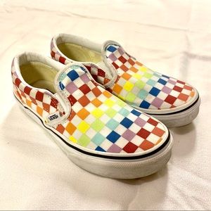 Vans Kids Rainbow Checkerboard Classic Slip-On